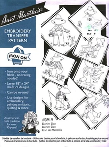 3919 Tante Martha Stickerei Heiß Eisen Transfer Muster Denim Dan Angeln Bauern - Bild 1 von 1
