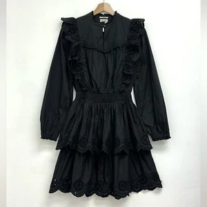NWOT Scotch & Soda Broderie Anglaise Ruffles Lace Tiered Long Sleeve Dress - 14 - Picture 1 of 14