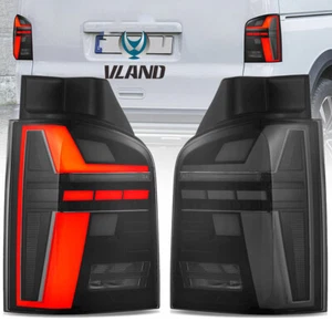SMOKED FULL LED Rear Lights For VW Multivan Transporter T5 2003-2015 W/Animation - Picture 1 of 12