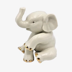 Lenox Baby Elephant Figurine – Porcelain with Gold Accents – 2.5" – Adorable - Picture 1 of 7