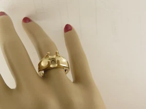 2CT Solitaire Ring Mounting 14K Solid Yellow Gold With 4 prong Head Setting Only - Picture 1 of 12