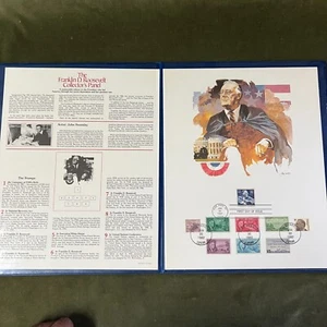 THE FRANKLIN D. ROOSEVELT COLLECTOR’S PANEL 1982 by Fleetwood 1st Day Stamps - Picture 1 of 6