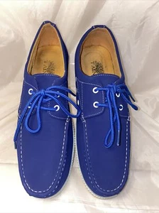 Scarpe da barca Tayno "Ken" Topsider taglia 11 blu royal M1*H - Foto 1 di 8