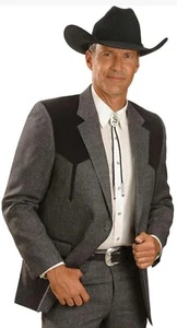 Circle S Houston Microsuede Western Sport Coat - Size 54L - Gray/Black - Picture 1 of 15