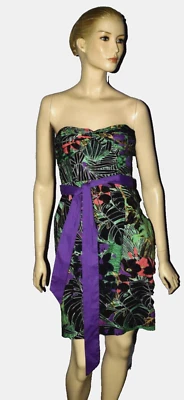 ANTHROPOLOGIE EDME & ESYLLTE NUEVO $138 NUEVO CON ETIQUETAS TALLA 0 XS MINI VESTIDO FLORAL SIN TIRANTES Foto 1 de 4