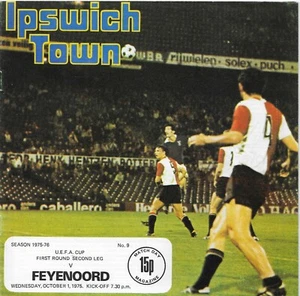Ipswich Town v Feyenoord 01/10/1975 UEFA Cup 1st Round 2nd Leg at Portman Road - Picture 1 of 1