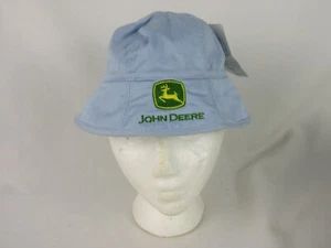 John Deere Bella Baby Sun Hat w/Strap-Baby Blue-Embroidered-Size M/L-NWT - Picture 1 of 4