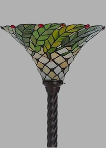 Warehouse of Tiffany Rose Torchiere 3742-BB75B Green Leaf Floor Lamp 3742#+BB75B - Picture 1 of 21