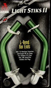 NOS Vintage Avenir Light Sticks II L-BEND BAR ENDS, GREEN 22.2 Bars 90s - Picture 1 of 5