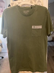 Original Penguin Green Pocket T-shirt - Size Medium - Picture 1 of 4