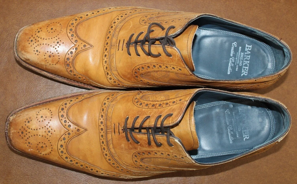 Barker England, Cedar Calf Paisley Brogue Shoe - Image 1 of 4