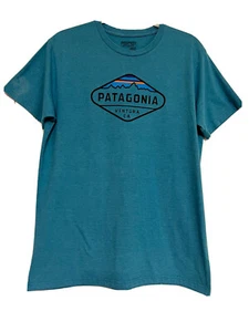 Patagonia T-Shirt Men’s L Slim Fit Ventura California Teal Cotton Blend - Picture 1 of 7