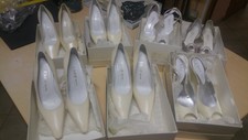 Lotto 7 paia scarpe sposa capretto in varie misure - fondo magazzino danneggiate