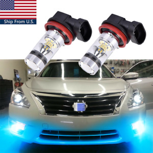 For Nissan Maxima Altima Rogue Pathfinder Front Fog Light Ice Blue LED Bulbs 2x