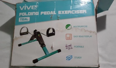 Pedal dobrável exercitador azul-petróleo RHB1OO8TL com display**DANIFICADO, RASGADO, CAIXA MANCHADA** - Imagem 1 de 4