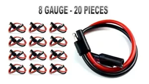 20 Pack 12" 2 Pin Quick Disconnect 8 Gauge Polarized Molded Connectors Electric - Picture 1 of 4