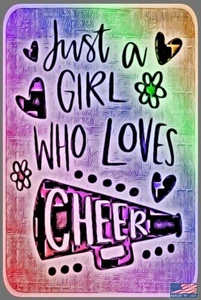 ¡PORRISTA 8"X12" LETRERO DE METAL PARA TODO CLIMA! ¡HECHO EN ESTADOS UNIDOS! CHEER DECOR GIRL POWER - Imagen 1 de 1
