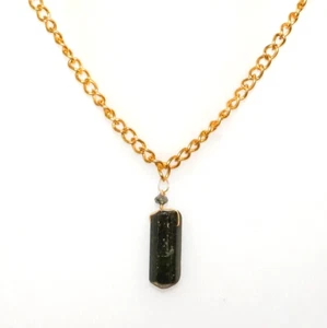 Collar de turmalina verde de 17 pulgadas GS joyería turmalina cruda regalo de San Valentín - Imagen 1 de 3