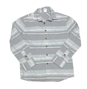 Route 66 Kinder T-Shirt Größe M grau Streifen Button Down Sport Langarm - Bild 1 von 4