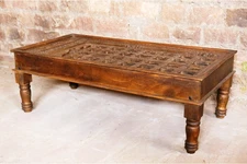 Antique Door Coffee Table, Rustic Farmhouse Table, Eclectic Boho 62" CLEARANCE