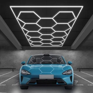 14X Hexagon Werkstatt Garage Wand Decken Leuchte Waben Beleuchtung LED Lampe DE - Bild 1 von 20