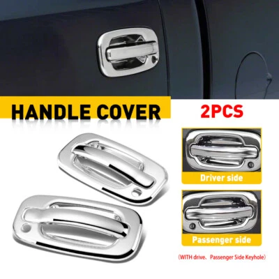 Chrome Outer Outside Exterior Door Handle Pair Set for Chevy Silverado GMC Truck - Изображение 1 из 4