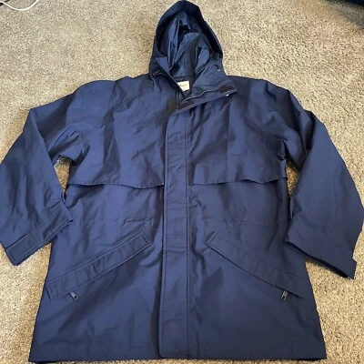 Chaqueta de lluvia Eddie Bauer para hombre talla M Goretex Wpl 9647 azul marino ventilaciones traseras Foto 1 de 4