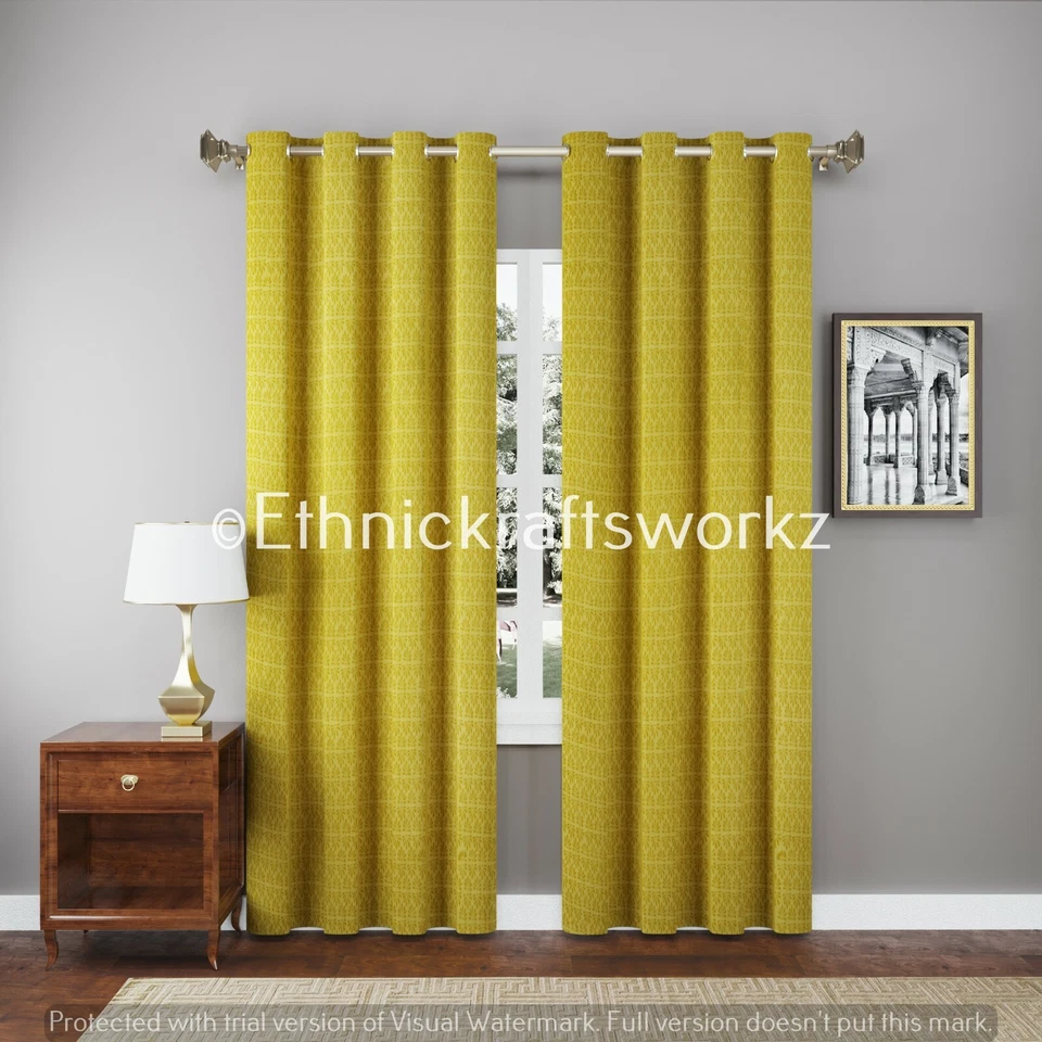 Juego de cortinas de ventana hechas a mano Indain cortinas colgantes decoración habitación panel cortinas Foto 1 de 1