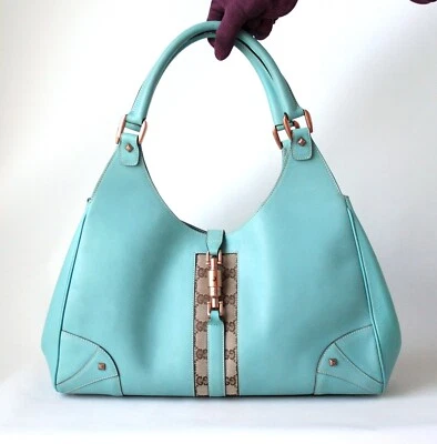 Gucci Blue Leather Jackie Large Hobo Bag - Image 1 of 4