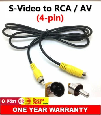 S-VIDEO to RCA Cable 4-PIN Male 1.5m M/M Cord For VCD DVD SVHS S-VHS Player TV - Image 1 of 3