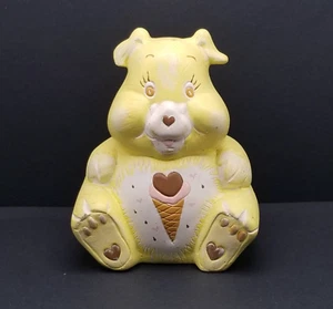 Bär mit Eistüte Design Pastell Gelb Keramik Vintage Münzbank - Bild 1 von 7