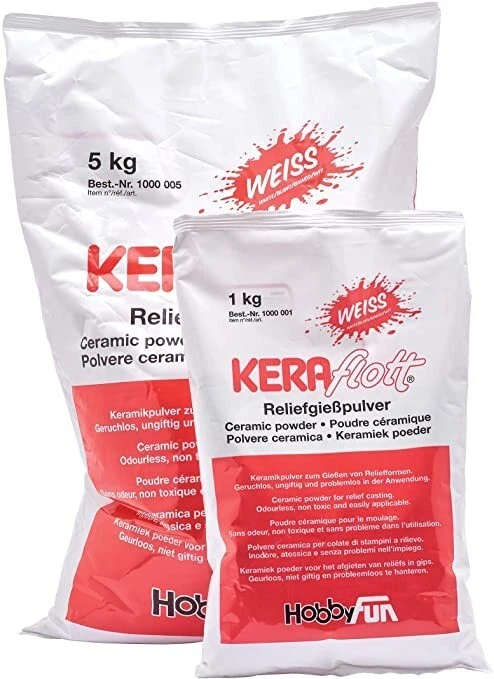 Hobbyfun KERAFLOTT Reliefgießpulver  |  1 kg-Beutel | weiß | BLITZVERSAND! - Bild 1 von 1
