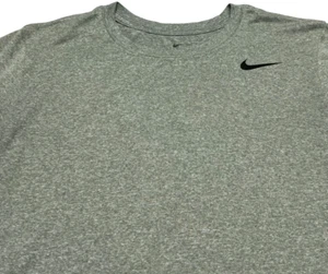Nike T Shirt Mens (S) Gray Heather Dri Fit Tee Crew Neck Logo Gym Workout Casual - Picture 1 of 6