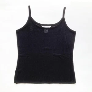 Exclusively MISOOK Knit Camisole Tank sz XS P Black Pointelle Detail Classic - Picture 1 of 6