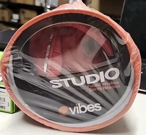 Vibes Studio Wireless Headset Bluetooth SD FM Radio Red Foldable NEW! - Picture 1 of 2