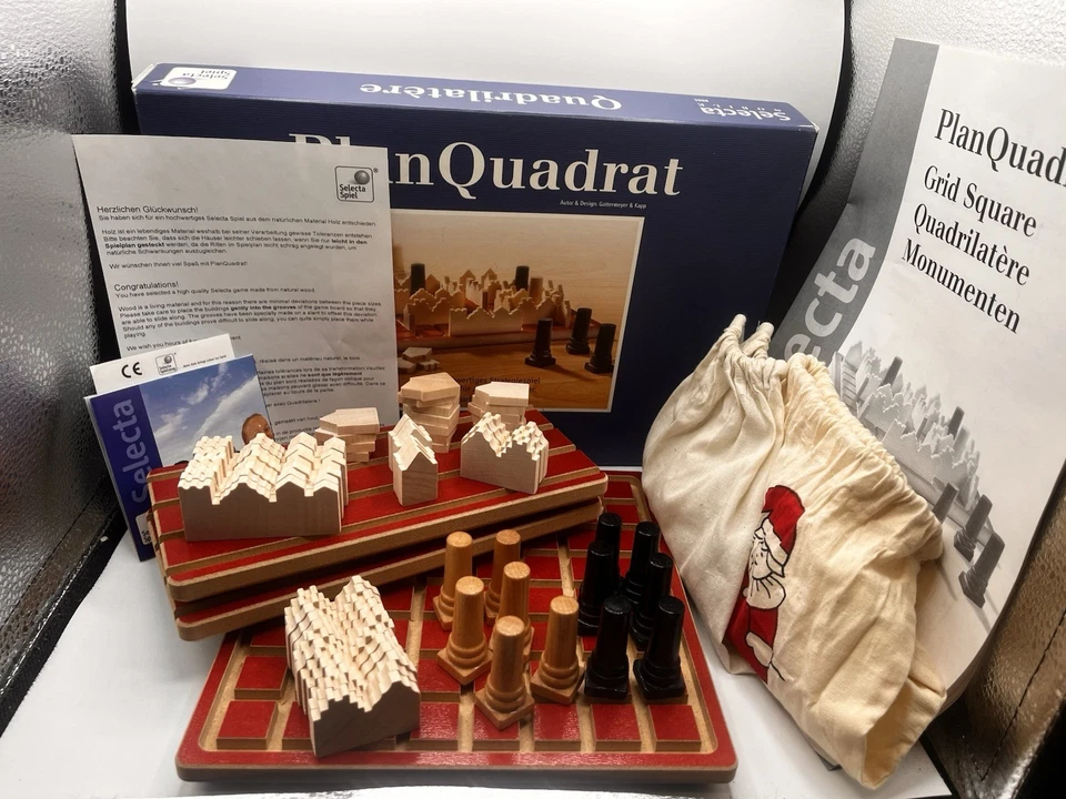 HTF Selecta Spielzeug Board Game PlanQuadrat German Game Complete Wood Pcs - Image 1 of 1