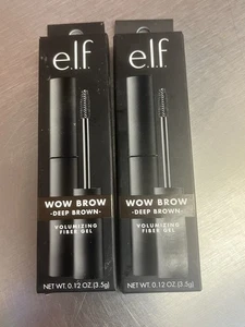 2 Pack: e.l.f. Wow Brow Gel Fiber Infused - Deep Brown - NEW - Picture 1 of 2