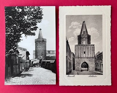 2 x AK PASEWALK um 1930 Pulverturm und Mühlentor   ( 164879 - Bild 1 von 2