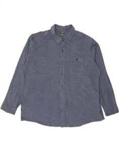 EDDIE BAUER Mens Flannel Shirt 2XL Blue Pinstripe Cotton AL12 - Picture 1 of 3