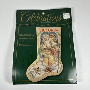 1998 Bucilla's Celebrations Cross Stitch Kit Stocking FATHER WINTER #84025 ~ NEW - Picture 1 of 9