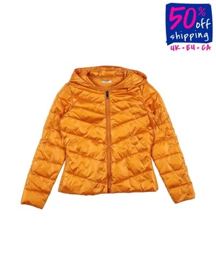 RRP€154 LIU JO Kids Quilted Jacket Size 14Y Orange Padded Hooded - Imagem 1 de 3