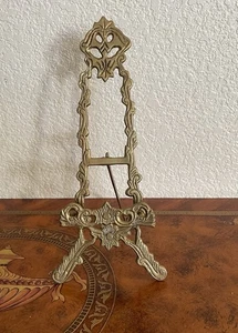 Vintage verzierte Messing Display Staffelei, Bild Foto Ständer Halter 12" Höhe - Bild 1 von 6