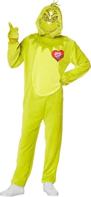 Grinch Jumpsuit & Mask - Christmas - Licensed Costume - Men - 4 Sizes - Image 1 of 2