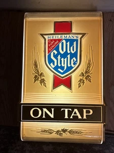 Vtg 1970's Old Style Beer Sign Light Up ON TAP Bar Man Cave - Picture 1 of 11