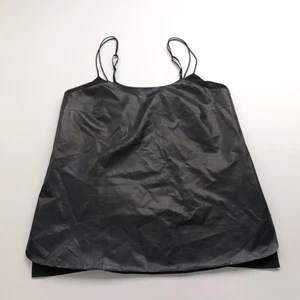 Vince Leather Silk Tank Top XS Womens Pullover Tank Top Two Tone Black MINT HRJ - Picture 1 of 16