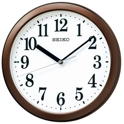 Seiko Clock Seiko Clock Wall Clock Radio Analog Compact Size Brown Metallic Diam - Image 1 of 4
