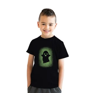 Youth Glowing Ghost Glow In The Dark T Shirt Cool Halloween Costume Tee - Picture 1 of 11