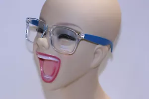 Klar BLAU Vintage Retro klare Gläser Sonnenbrille sexy Nerd 80er GEEK - Bild 1 von 1