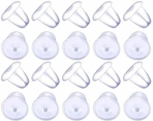 20 x Soft Rubber Silicone Earring Backs Replacement Stopper Ear Nut Bullet 4mm - Picture 1 of 3