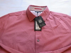 Ted Baker London S L  Pink Long Sleeve Men's Knit Shirt Size 4 - Picture 1 of 3